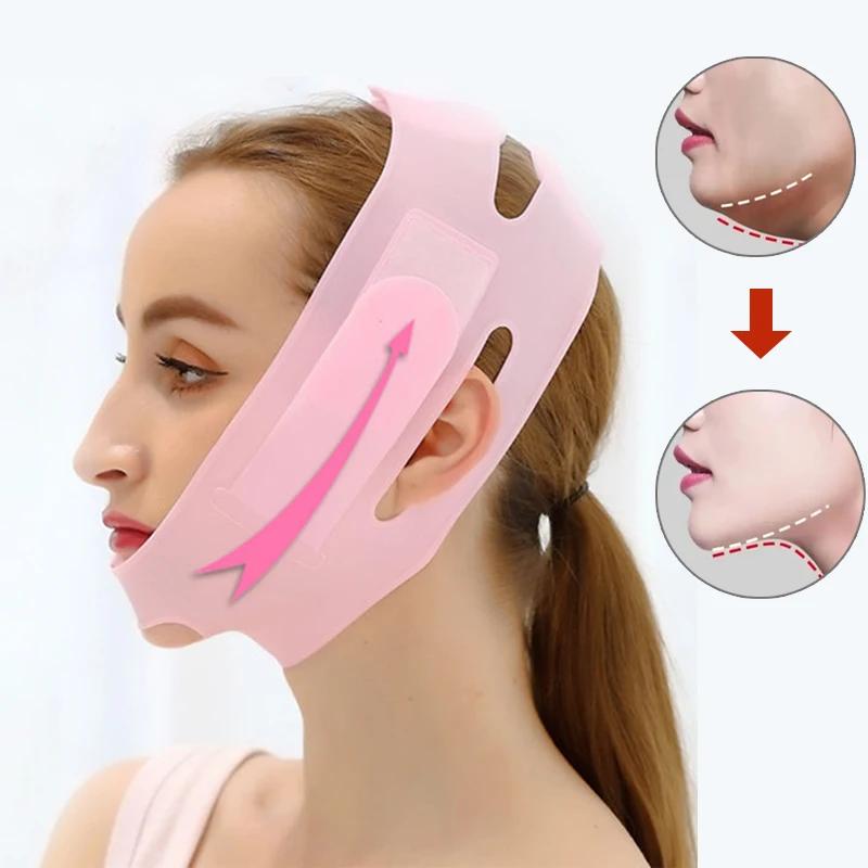 Face Mask Silicone V Lifting V Line Shape Face Lift UP Facial Slimming Bandage Mask Cheek Chin Neck Slimming Thin Be